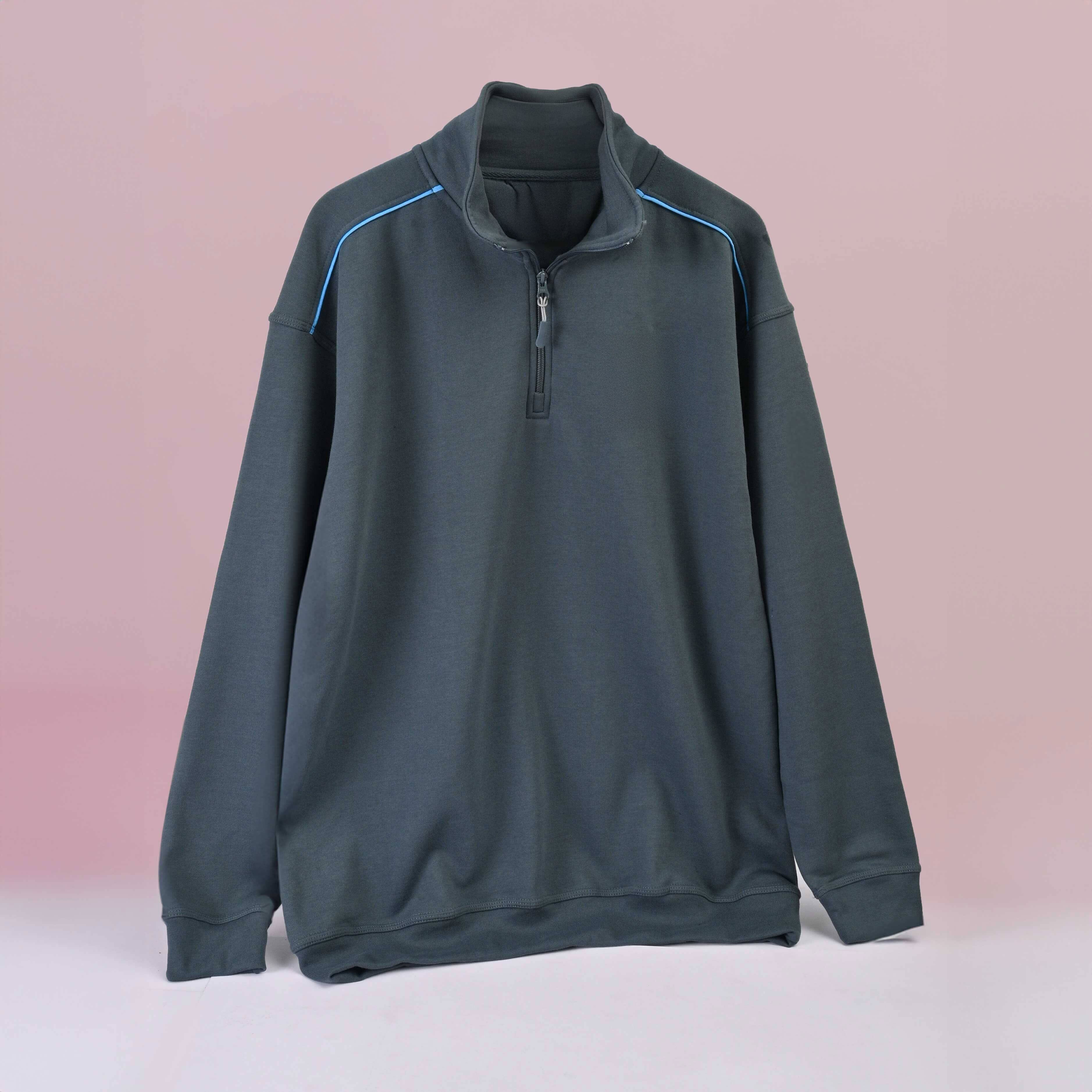 4 Zipper Minor Fault Fleece Sweat Shirt Men's Sweat Shirt Image Light Teal XS 