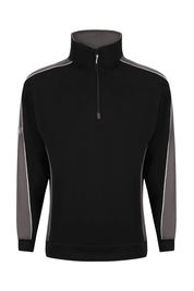 Men's 1/4 Zipper Logo Embroidered Minor Fault Fleece Sweat Shirt Men's Sweat Shirt Image 