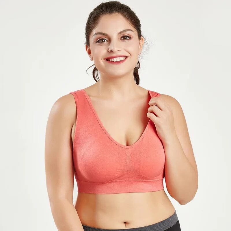 Women's Back Yoga Vest Sports Bra Women's Lingerie Sunshine China Coral Red M(32) 