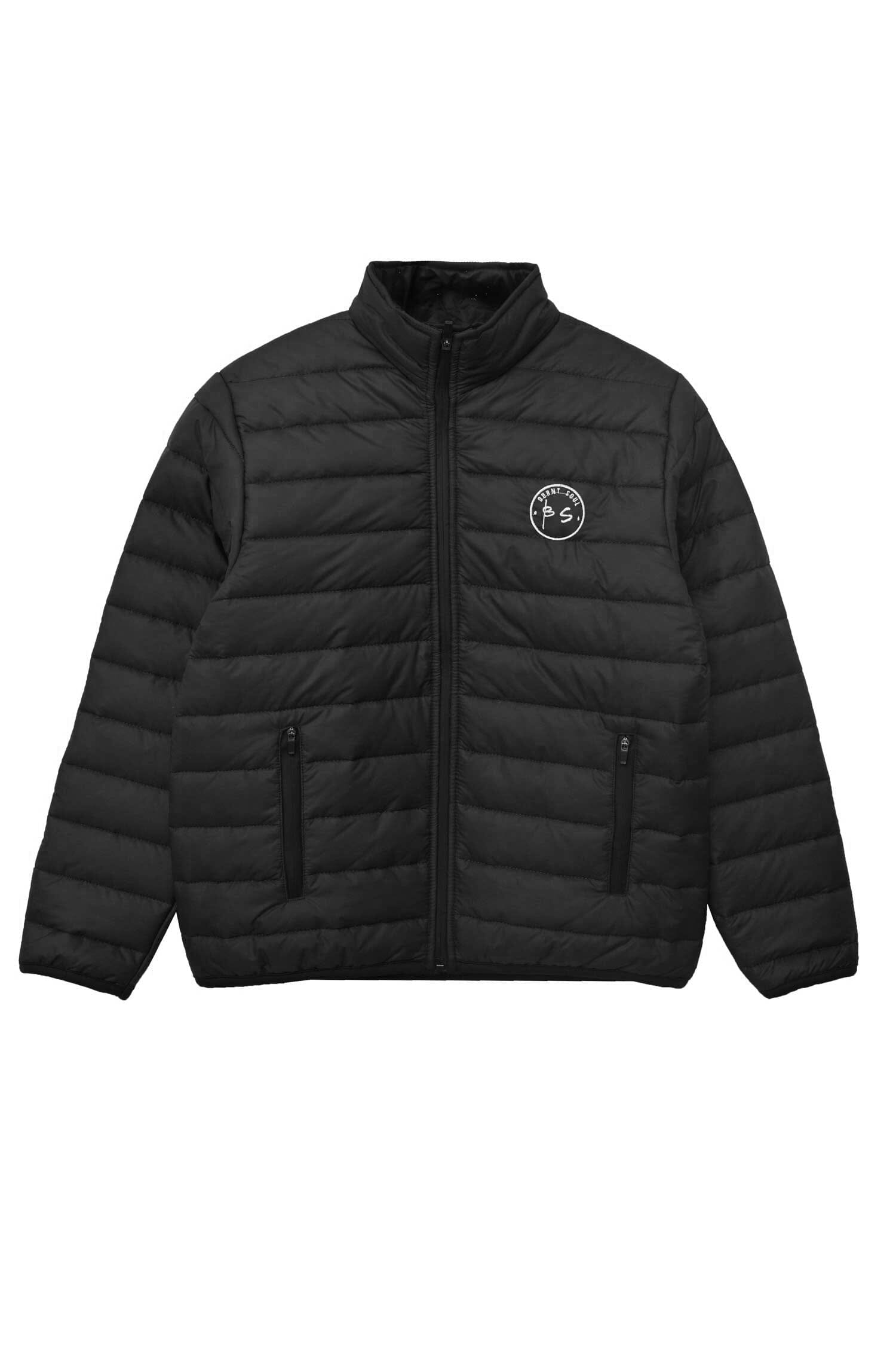 Burnt Soul Men's Logo Embroidered Minor Fault Puffer Jacket Men's Jacket IBT 