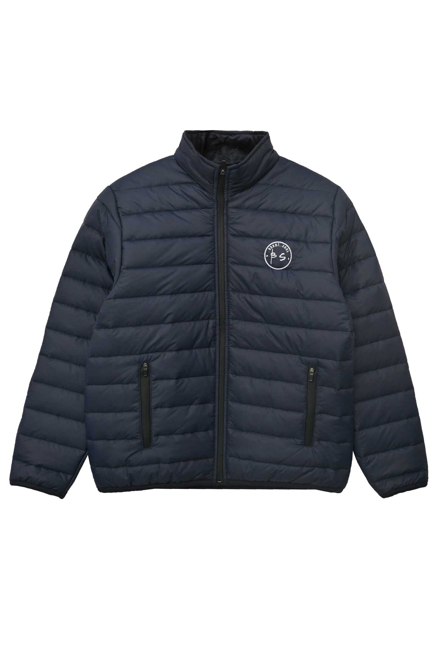 Burnt Soul Men's Logo Embroidered Minor Fault Puffer Jacket Men's Jacket IBT 
