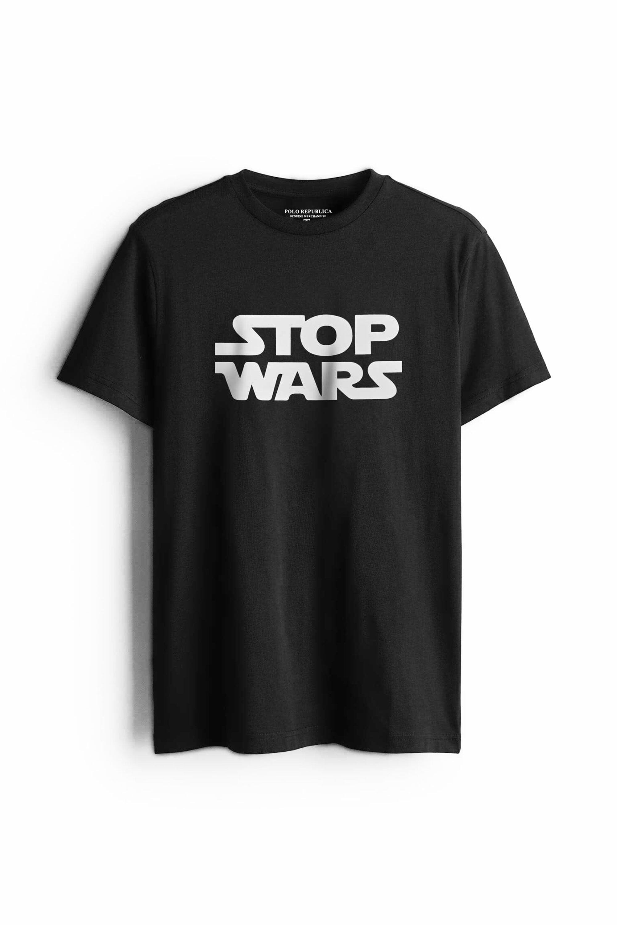 Polo Republica Men's Palestine's Stop Wars Printed Tee Shirt Men's Tee Shirt Polo Republica 