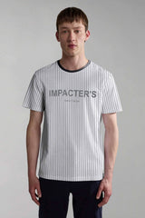 Max 21 Men's Impacters Printed Stripes Style Tee Shirt