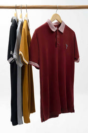 Max 21 Men's Jacquard Trim Polo Shirt