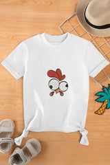 Polo Republica Kid's Rooster Printed Knot Style Tee Shirt