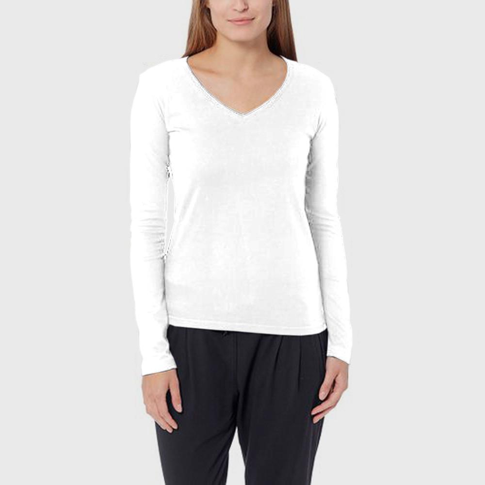 BYD Elegance: Women's Full-Sleeve V Neck 100% Combed Cotton Tee