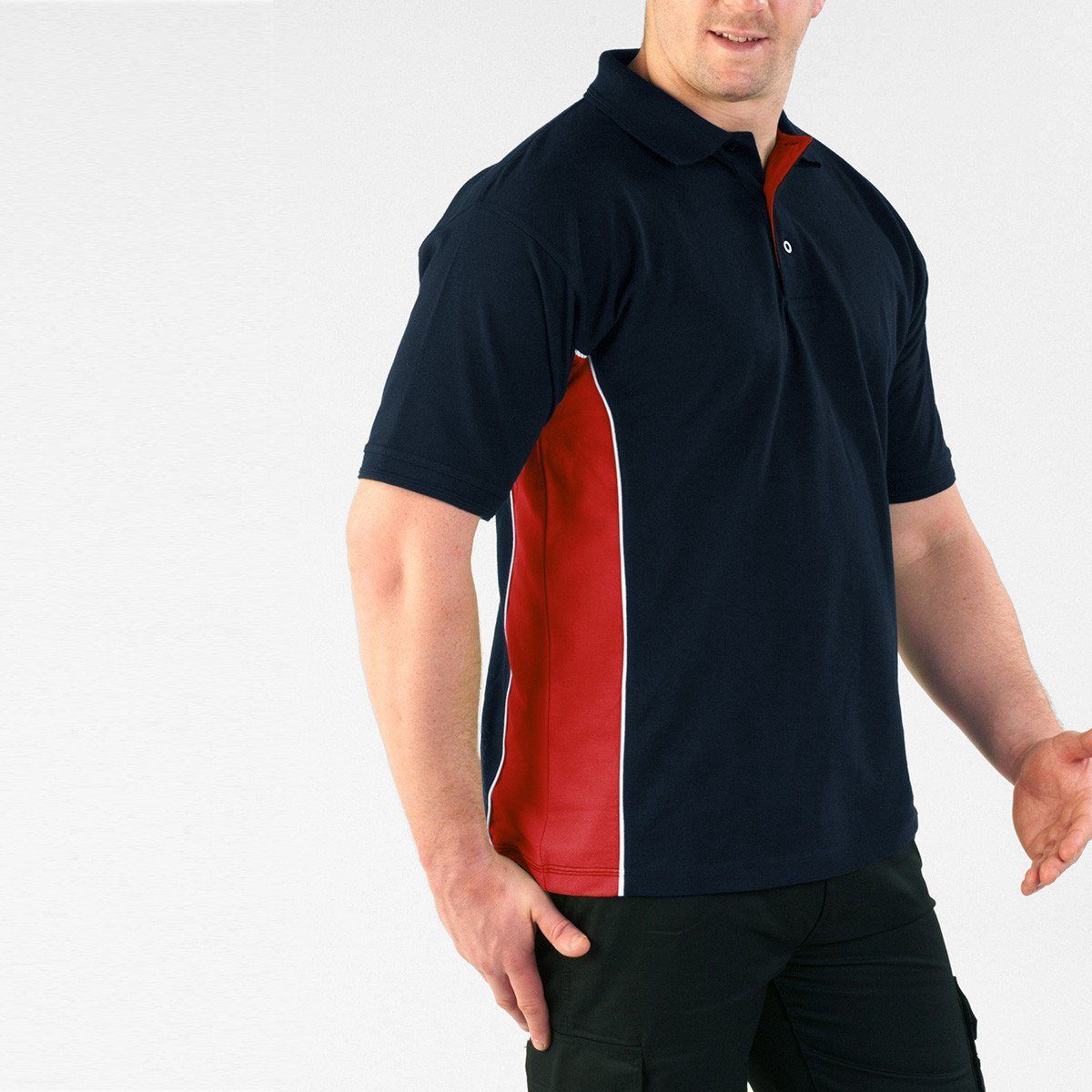 EGL Coesfeld Men's Contrast Panel Polo Shirt
