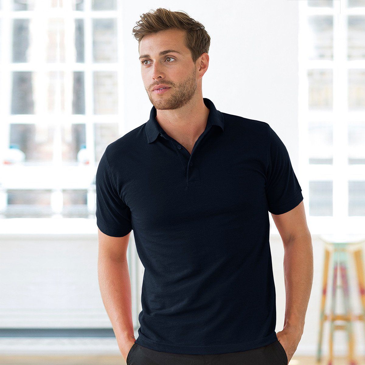 Chelmr Range Short Sleeve Polo Shirt Men's Polo Shirt Image Navy XXS 