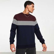 Men's Fontem Panel Design Long Sleeve Fleece Sweat Shirt Men's Sweat Shirt IBT 