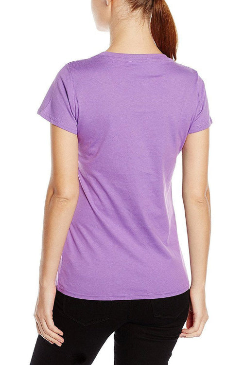 Women's Short Sleeve Round Neck Minor Fault Tee Shirt