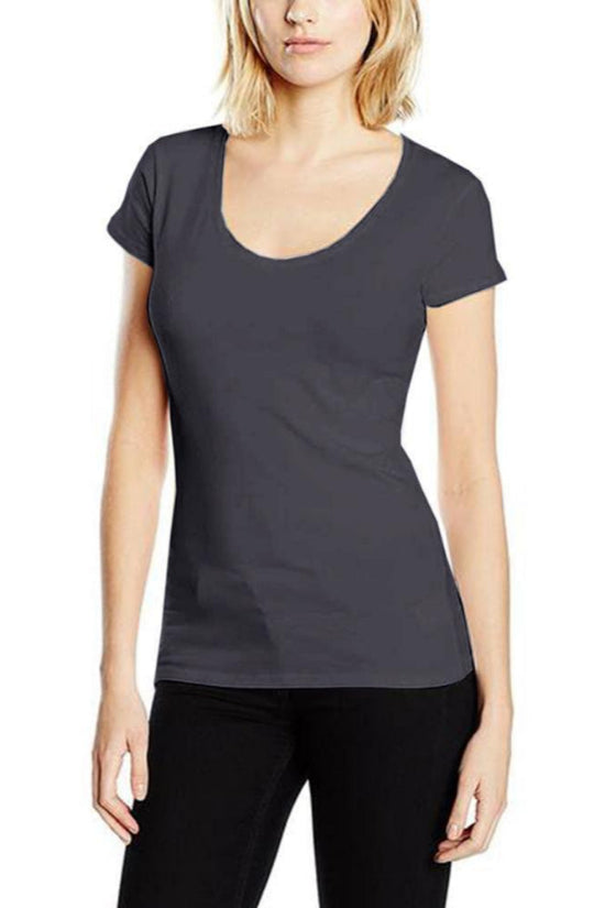 Women's Short Sleeve Round Neck Minor Fault Tee Shirt
