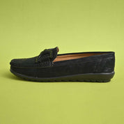 Classic Women's Buckle Design Moccasin Shoes Women's Shoes SNAN Traders Black EUR 35 