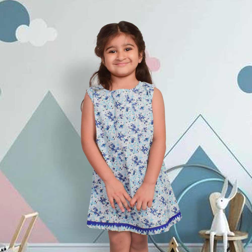 Safina Kid's Chamilia Sleeveless Frock Girl's Frock Bohotique Royal 2-3 Years 
