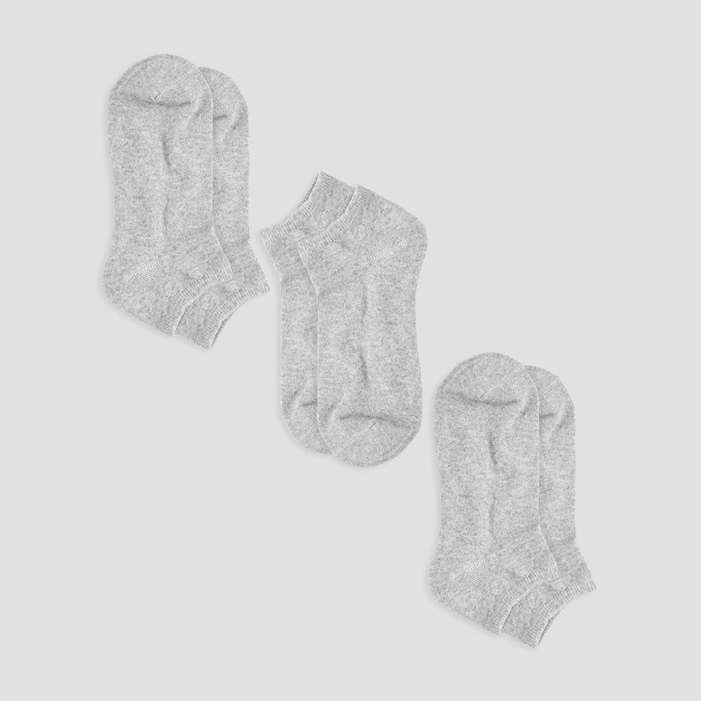 HOS Men's Non Terry Low Cut Socks - Pack Of 3 Socks HOS Heather Grey EUR 40-43 