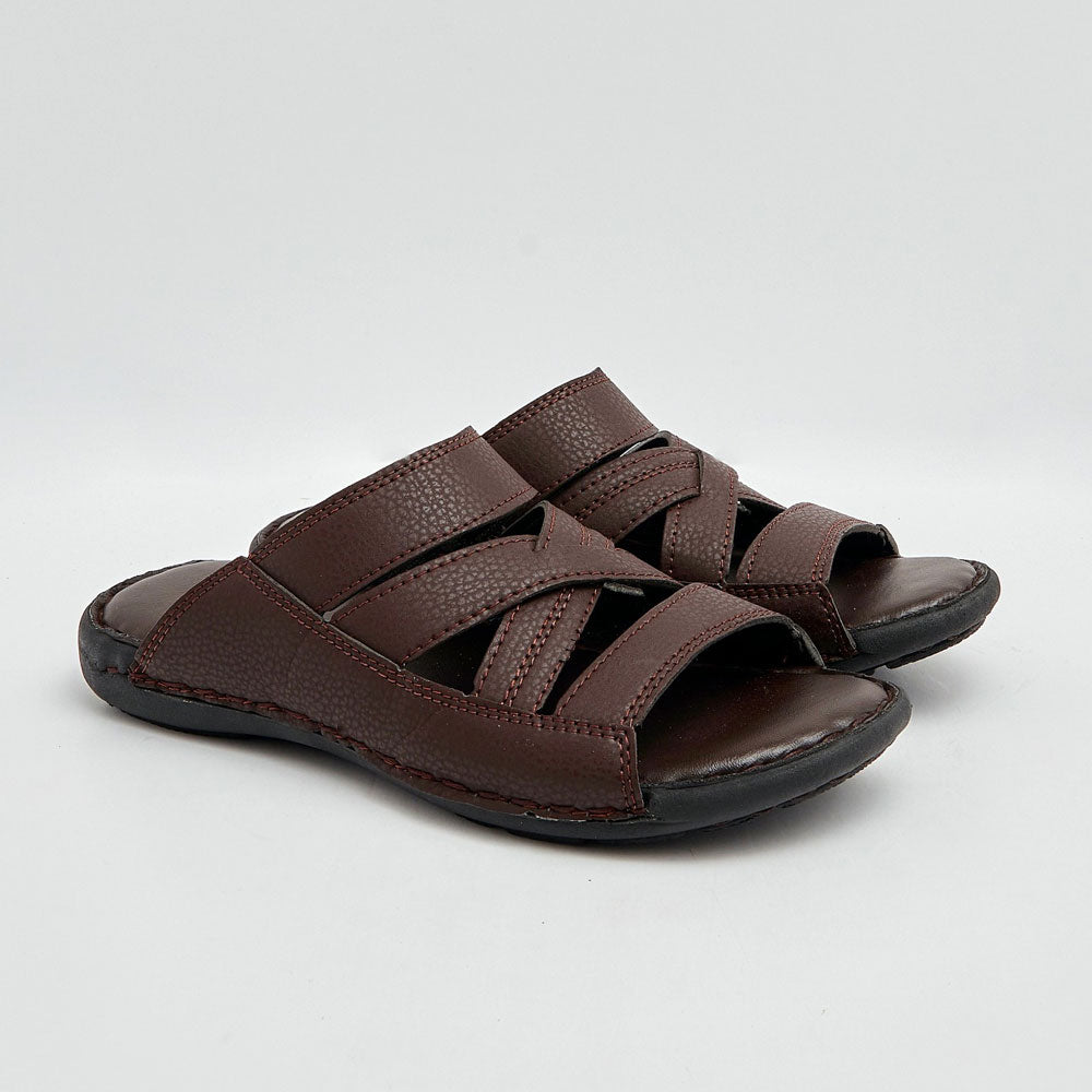 Men's Enmore Padded Sole Design Leather Chappal Men's Shoes SNAN Traders Brown EUR 39 