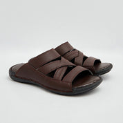 Men's Enmore Padded Sole Design Leather Chappal Men's Shoes SNAN Traders Brown EUR 39 