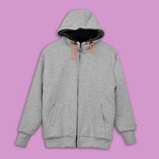 Axinite Men's Sherpa Fleece Minor Fault Zipper Hoodie Minor Fault Image Heather Grey XS 