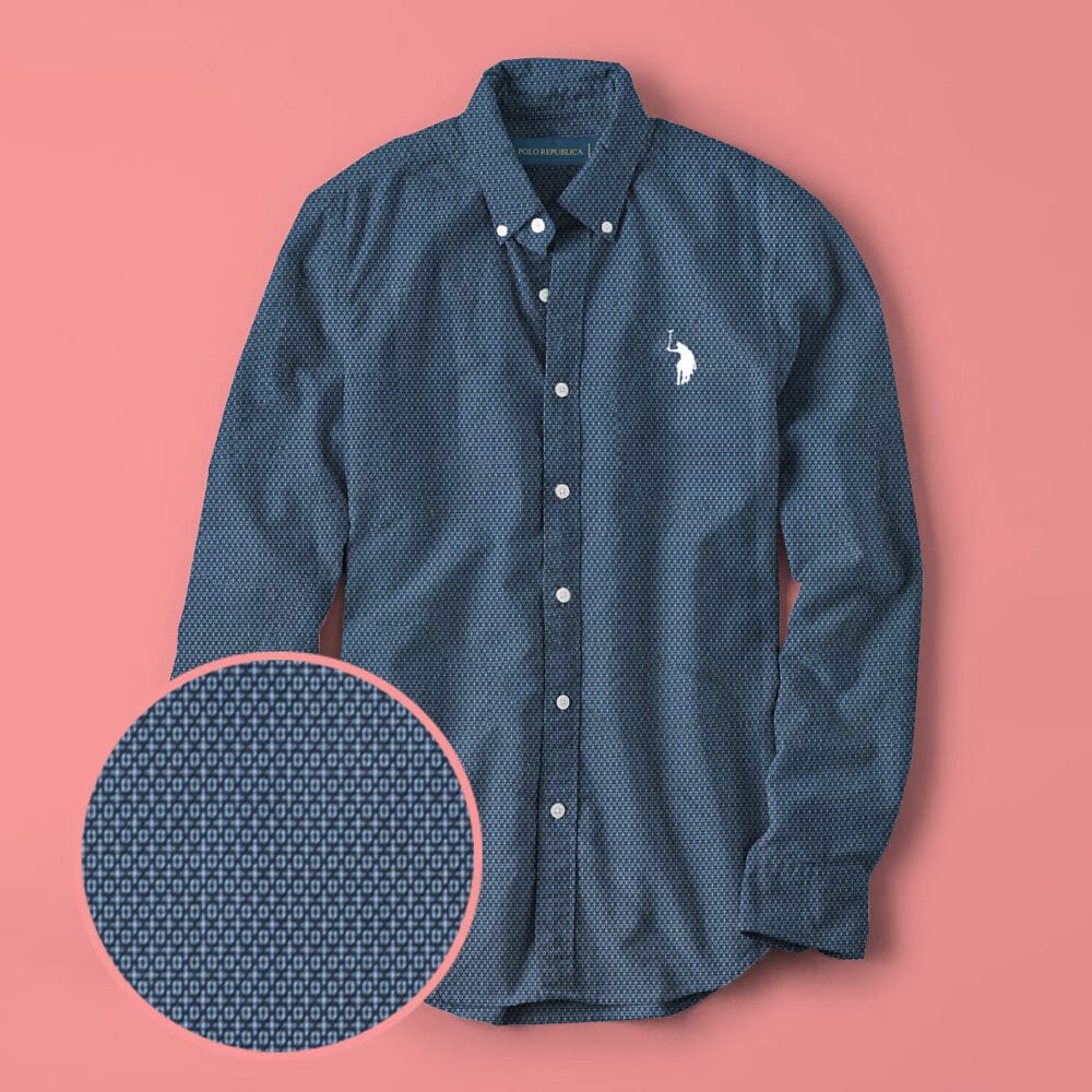 Polo Republica Men's Brandeta Minor Fault Casual Shirt Minor Fault Polo Republica Navy Blue S 