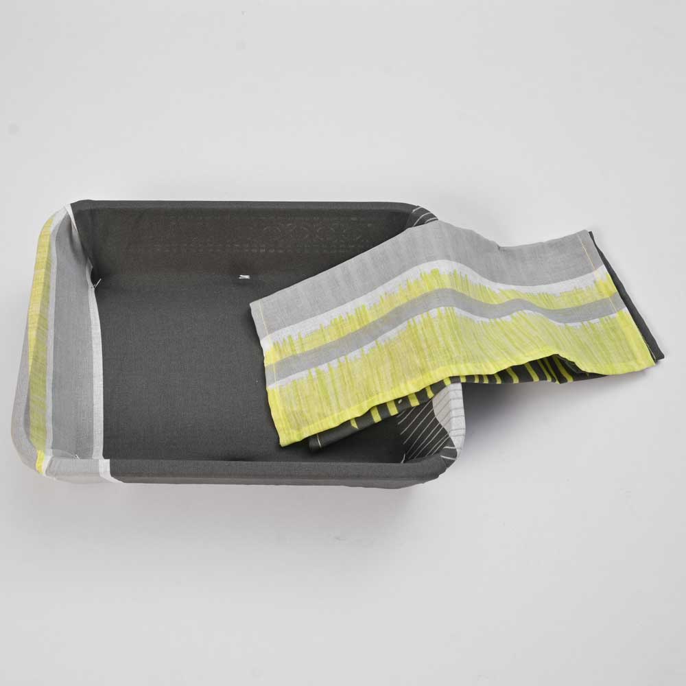 Bread Basket Large Size With Cover Kitchen Accessories De Artistic Graphite & Grey 