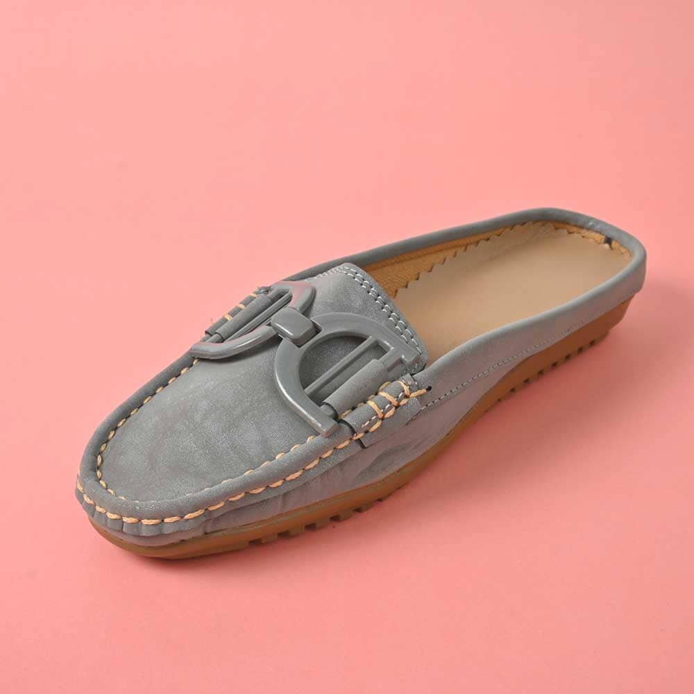 Women's DD Style Open Back Moccasin Shoes Women's Shoes SNAN Traders Grey EUR 35 