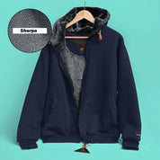 Axinite Men's Sherpa Fleece Minor Fault Zipper Hoodie Minor Fault Image Navy Sherpa S 
