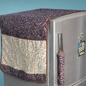 Fridge Cover Made By Dual Layer Cotton Polyster Filling Quilted Fabric Washable Stuff Kitchen Accessories FGT Chocolate Medium 