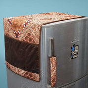 Fridge Cover Made By Dual Layer Cotton Polyster Filling Quilted Fabric Washable Stuff Kitchen Accessories FGT Brown Medium 