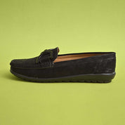 Classic Women's Buckle Design Moccasin Shoes Women's Shoes SNAN Traders Chocolate EUR 35 