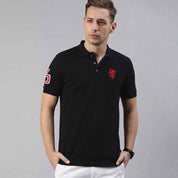 Men's Lion Crest & 6 Embroidered Short Sleeve Polo Shirt Men's Polo Shirt Image 