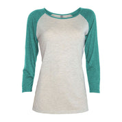 Platinum Women's Contrast Sleeves Minor Fault Summer Tee Shirt Minor Fault IST Heather Grey & Teal S 