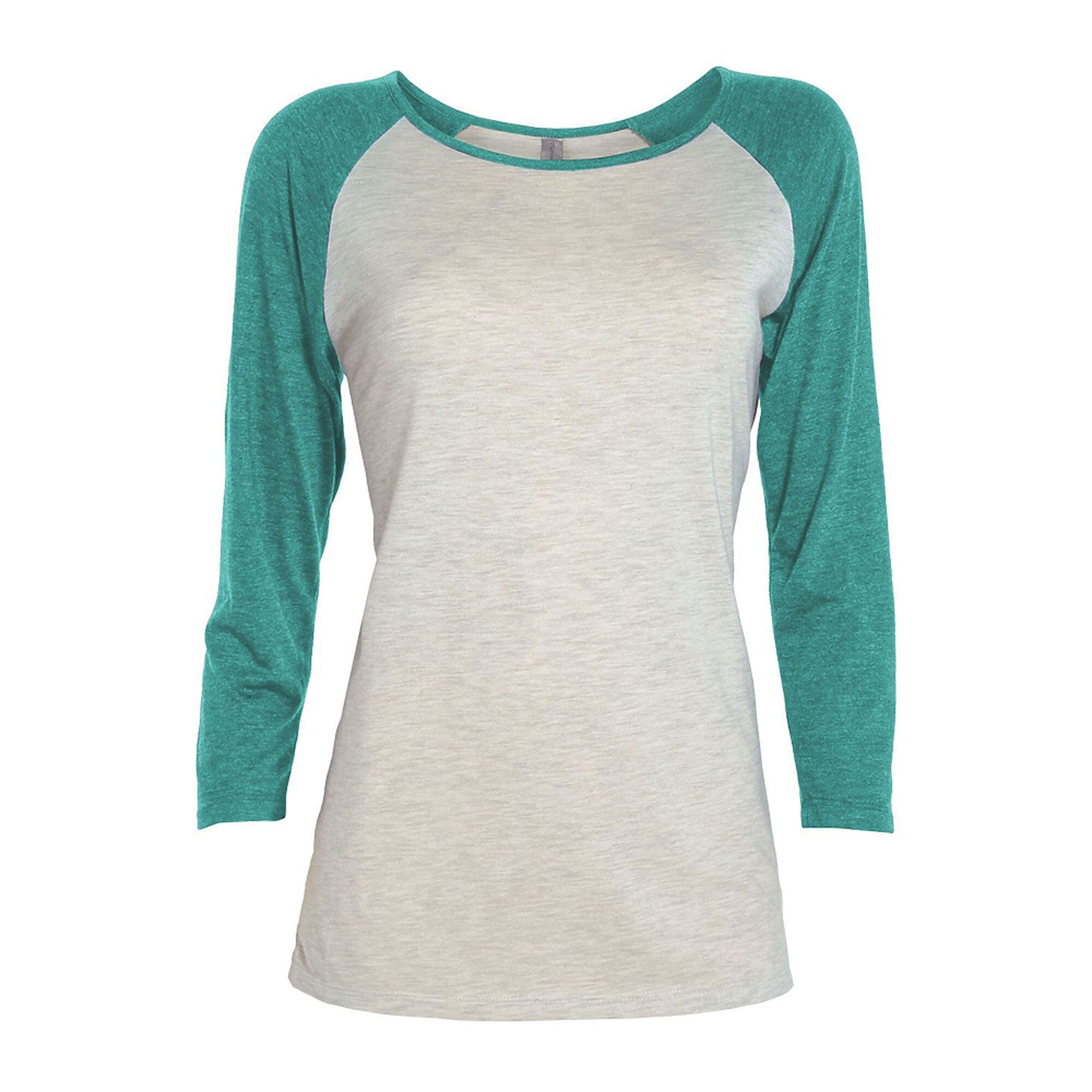 Platinum Women's Contrast Sleeves Minor Fault Summer Tee Shirt Minor Fault IST Heather Grey & Teal S 