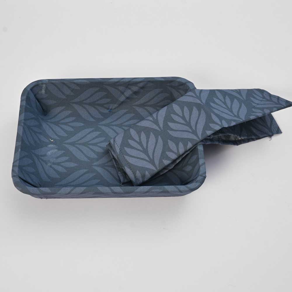 Bread Basket Large Size With Cover Kitchen Accessories De Artistic Light Navy 