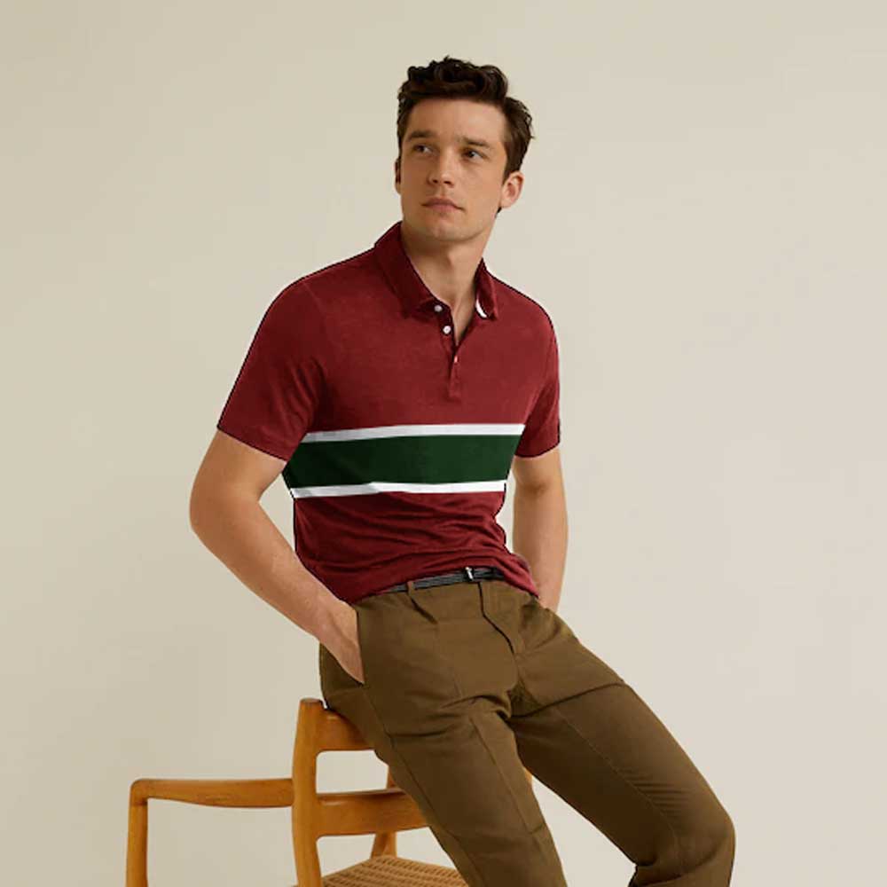 Poler Men's Marseille Contrast Polo Shirt Men's Polo Shirt IBT 