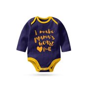 Polo Republica Make Mama's Heart Pique Long Sleeve Baby Romper Babywear Polo Republica Navy Yellow 0-3 Months
