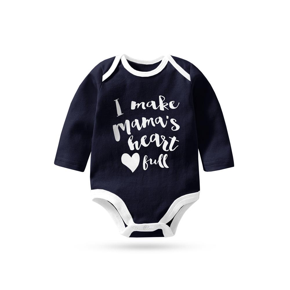 Polo Republica Make Mama's Heart Pique Long Sleeve Baby Romper Babywear Polo Republica Navy White 0-3 Months