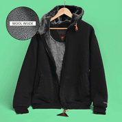 Axinite Men's Sherpa Fleece Minor Fault Zipper Hoodie Minor Fault Image Black Sherpa XS 
