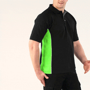 EGL Coesfeld Men's Contrast Panel Polo Shirt Men's Polo Shirt Image Black Parrot XS