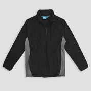 Tough Grit Contrast Panel Quarter Zipper Minor Fault Fleece Sweat Shirt Minor Fault Image Black XS 