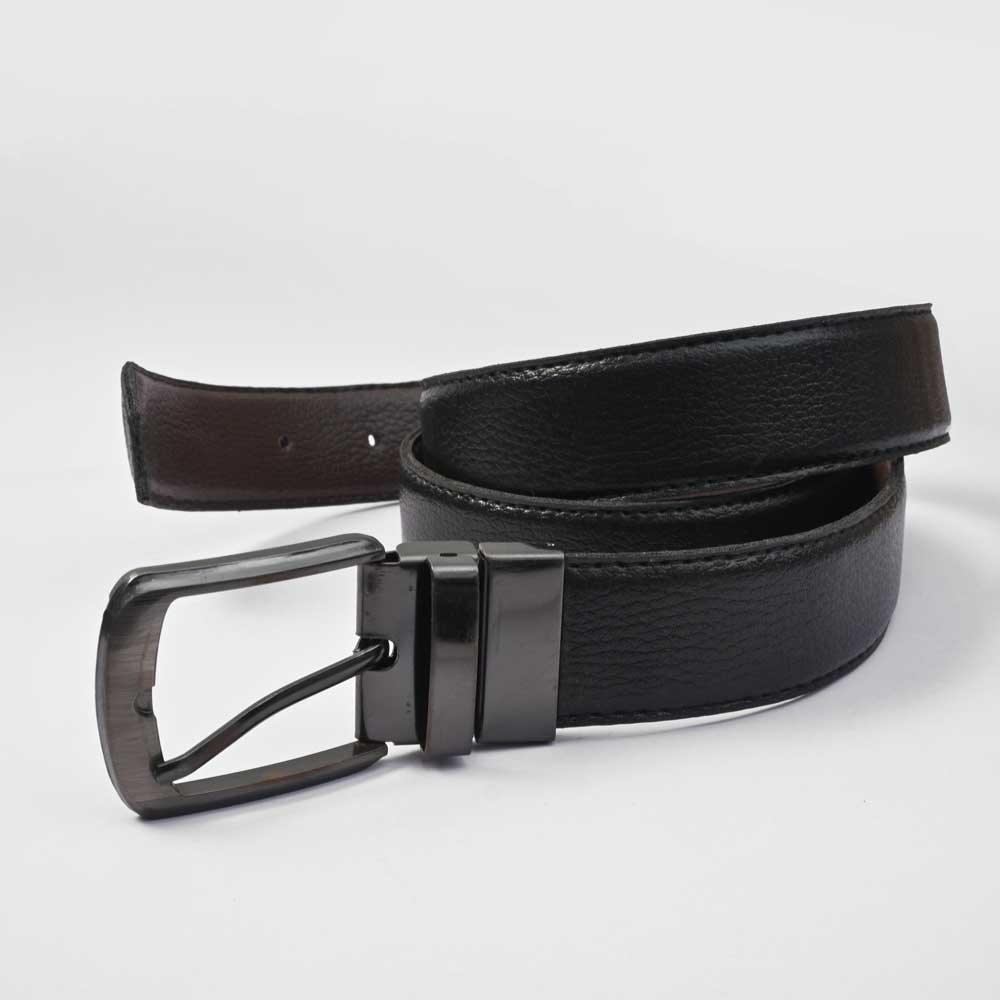 Men's Airdrie Primium Buckle Design PU Leather Belt Men's Belt SNAN Traders Black & Chocolate 28-30 