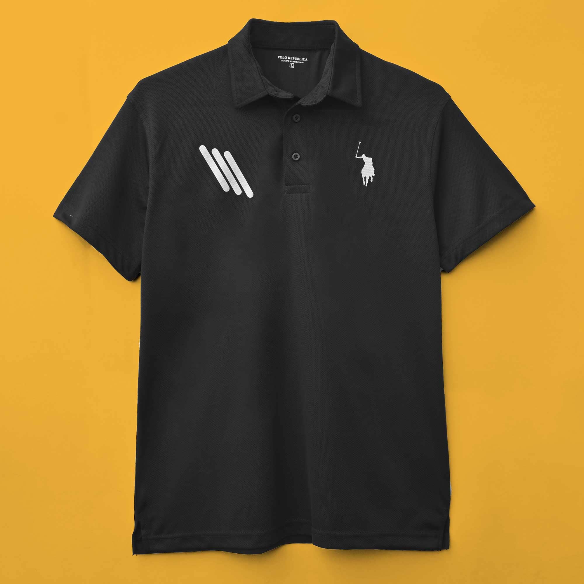 Polo Republica Men's Pony Stripes Printed Activewear Polo Shirt Men's Polo Shirt Polo Republica 