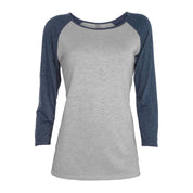 Platinum Women's Contrast Sleeves Minor Fault Summer Tee Shirt Minor Fault IST Grey & Jeans Marl S 