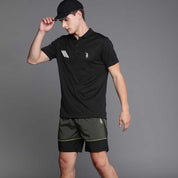 Polo Republica Men's Pony Stripes Printed Activewear Polo Shirt Men's Polo Shirt Polo Republica Black 2XL 