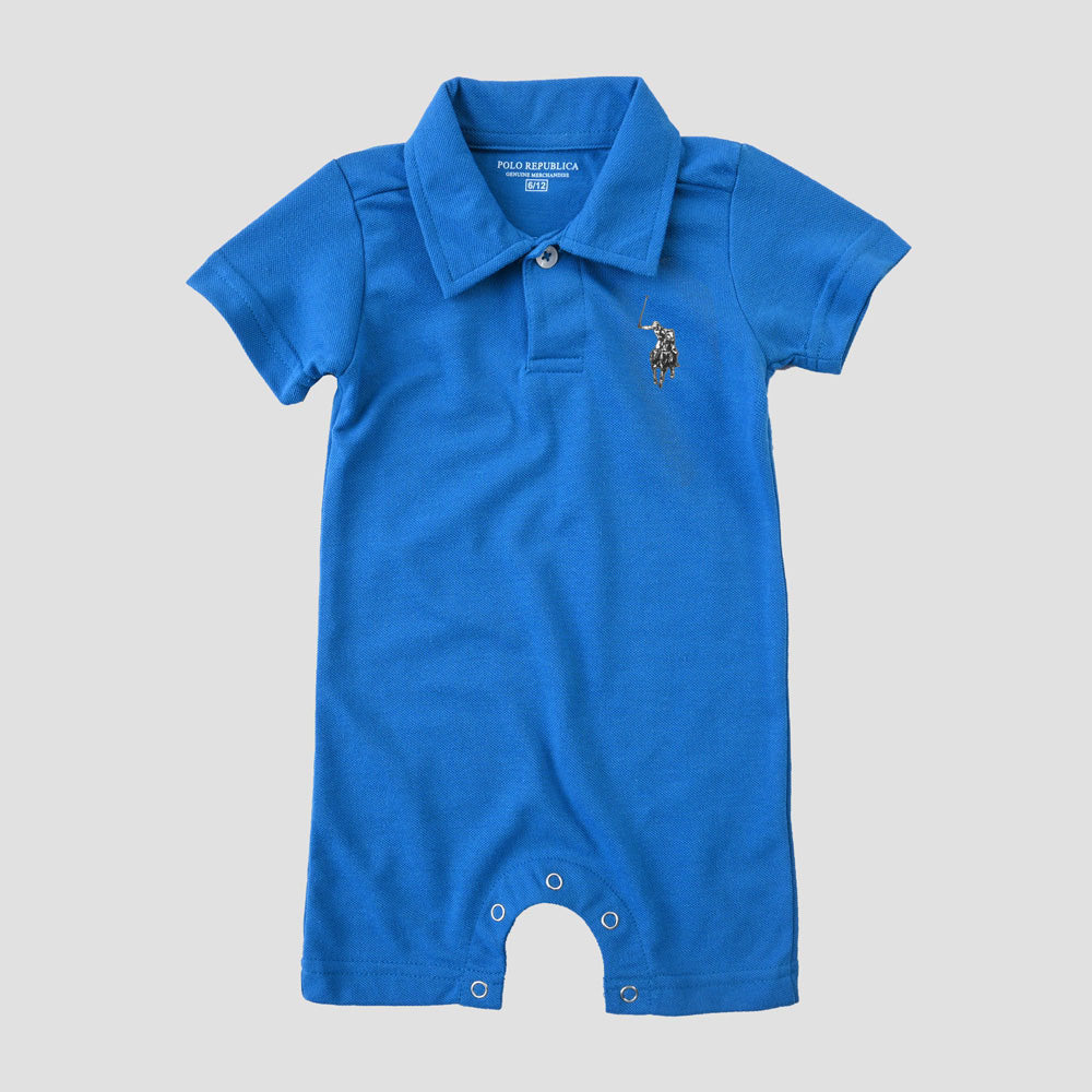 Polo Republica Nakon Signature Pony Printed Design Baby Romper Romper Polo Republica Blue 0-3 Months 