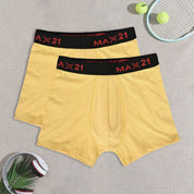 Max 21 Men's Stretch Jersey Boxer Shorts - Pack Of 2 Men's Underwear SZK Yellow L 