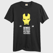 RichMan Genius Billionaire Playboy Printed Tee Shirt Men's Tee Shirt ASE Black & Yellow S 