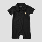 Polo Republica Nakon Signature Pony Printed Design Baby Romper Romper Polo Republica Black 0-3 Months 