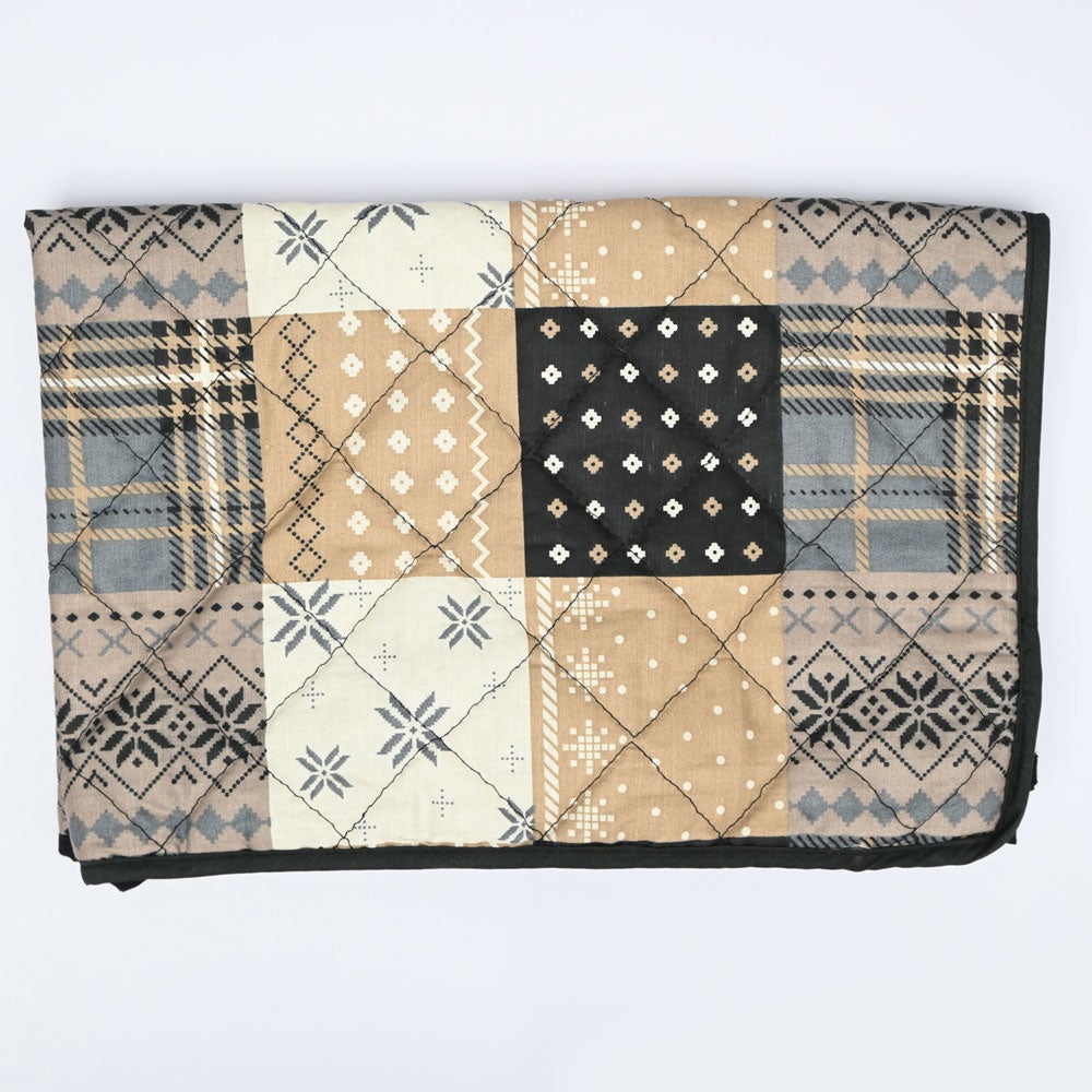 Fridge Cover Made By Dual Layer Cotton Polyster Filling Quilted Fabric Washable Stuff Home Decor FGT Brown & Khaki Medium 