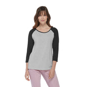 Platinum Women's Contrast Sleeves Minor Fault Summer Tee Shirt Minor Fault IST Heather Grey & Charcoal S 