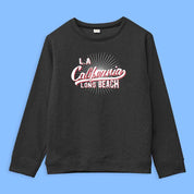 Richman Men's Long Beach California Printed Fleece Sweat Shirt Men's Sweat Shirt ASE Charcoal S 