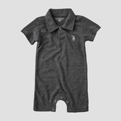 Polo Republica Nakon Signature Pony Printed Design Baby Romper Romper Polo Republica Charcoal 0-3 Months 